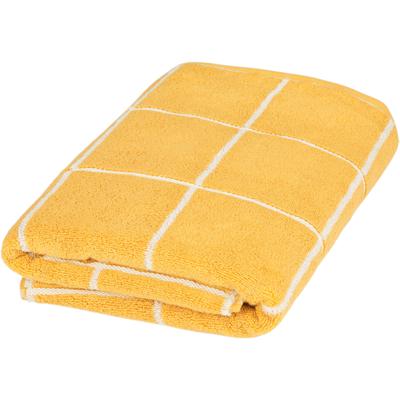 Duschtuch ROSS "Cashmere Überkaro", orange (ginster, weiß), B:75cm L:140cm, Frottier, Obermaterial: 100% Baumwolle, Handtücher (Packung), in modischen Farben Image