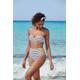 Bügel-Bandeau-Bikini-Top VENICE BEACH "Camie" Gr. 44, Cup D, grün (schwarz, weiß, limette) Damen Bikini-Oberteile Ocean Blue im coolen Streifenlook