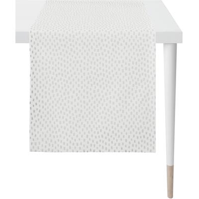 Tischläufer APELT "9601 CHRISTMAS ELEGANCE, Weihnachtsdeko, Weihnachten", bunt (weiß, silberfarben), B:48cm L:140cm, Polyester, Viskose, Tischdecken, Lurex-Jacquardgewebe Image