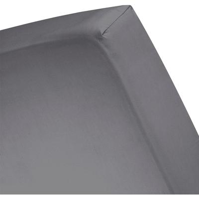 Spannbettlaken CINDERELLA "Sundays Satin für 25 cm Höhe", grau (anthrazit), B:90cm L:220cm, Satin, Obermaterial: 100% Baumwolle, Laken, mit Rundumgummizug Image