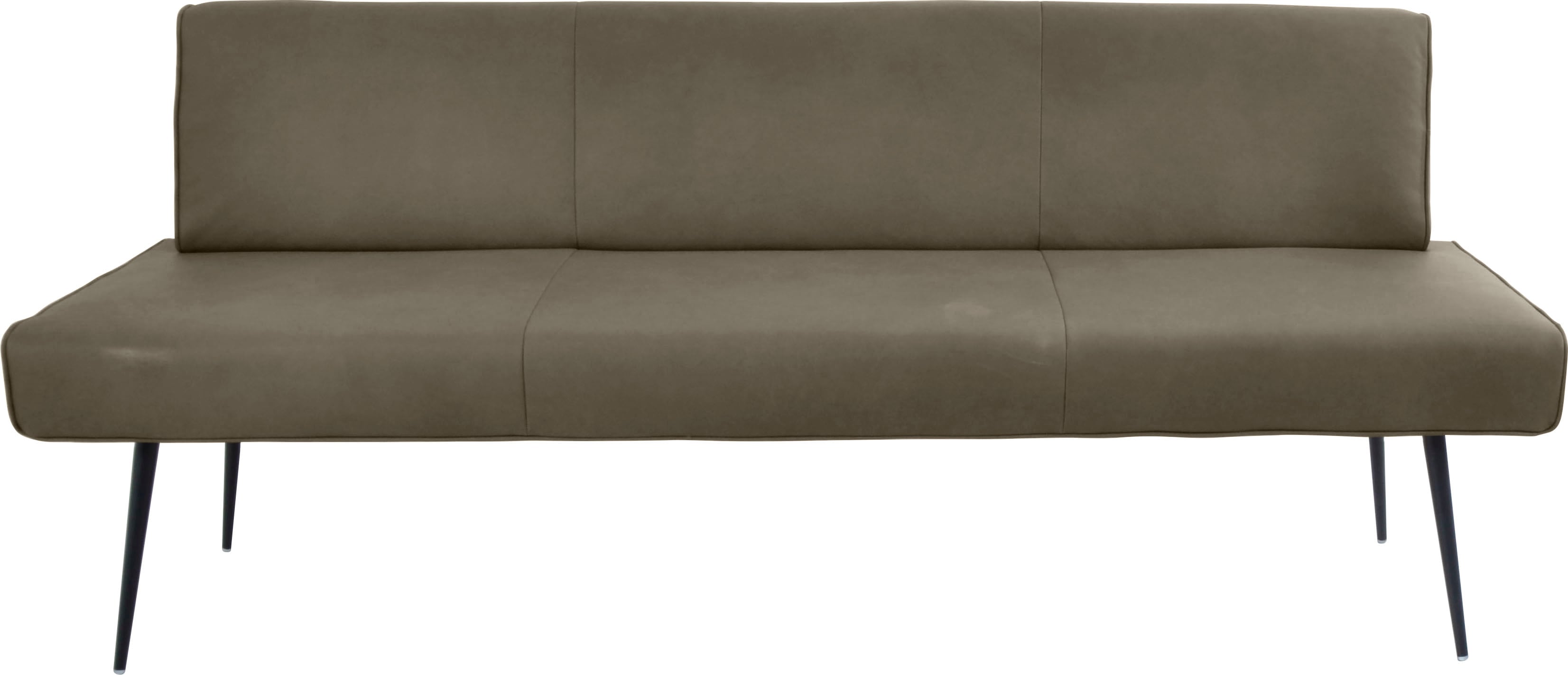 Polsterbank K+W KOMFORT & WOHNEN "Giacomo I", grün (kaktus, schwarz), B:200cm H:87cm T:62cm, Sitzbänke, Polsterbank, Metallfüsse in schwarz, wahlweise in der Breite 200cm oder 177cm