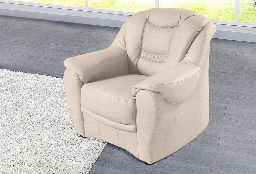Sessel SIT & MORE "Bansin", beige (natur), B:98cm H:94cm T:95cm, Luxus-Microfaser ALTARA NUBUCK (100% Polyester);SOFTLUX-Kunstleder;NaturLEDER (echtes Rindsleder)/Korpus SOFTLUX-Kunstleder, Sessel, Ledersessel Polstersessel