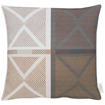 Dekokissen APELT "VERONA2" Gr. 1, braun (braun, gemustert), B:49cm L:49cm, Polyester, Dekokissen_Sitzkissen_Kissenhüllen, Kissenhülle ohne Füllung, 1 Stück Image