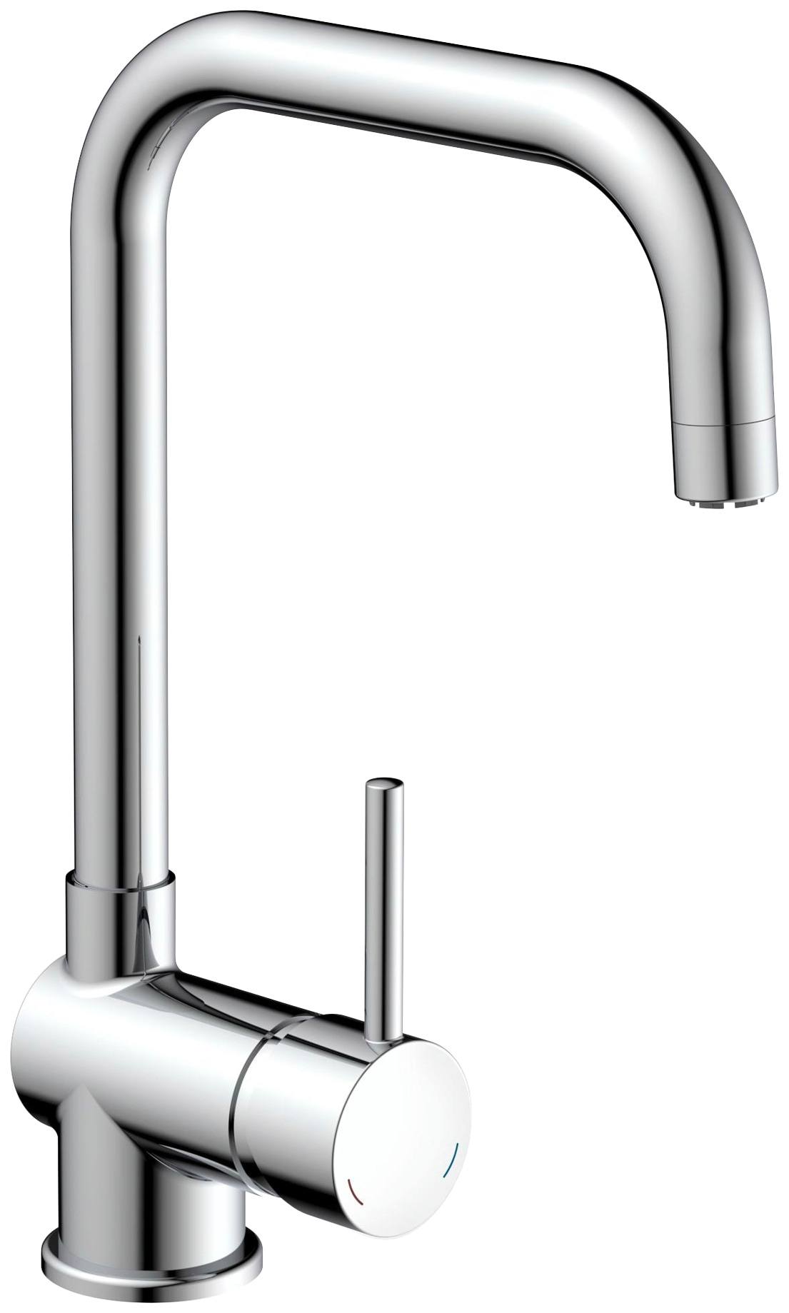 Spültischarmatur EISL "Futura", grau (chromfarben), B:11,2cm H:31,9cm T:25,9cm, Kunststoff, Messing, Armaturen, Niederdruck Armatur, 360 schwenkb. Wasserhahn mit Energiesparfunktion