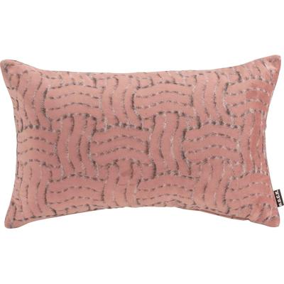 Dekokissen H.O.C.K. "Fugato", rosa (rosa, gemustert, gesteppt), B:50cm H:10cm L:30cm, Wolle, Dekokissen_Sitzkissen_Kissenhüllen, mit flauschigem Stoff, Kissenhülle mit Füllung, 1 Stück Image