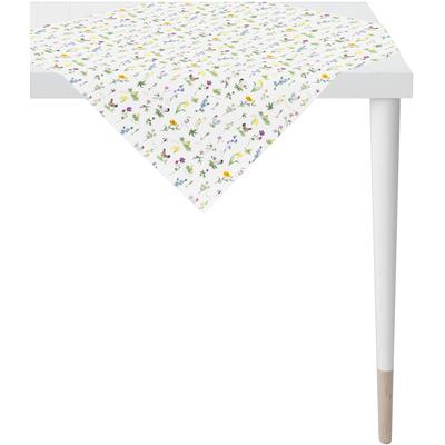 Mitteldecke APELT "6412 HAPPY EASTER, Osterdeko, Ostern", bunt (weiß, bunt), B:88cm L:88cm, Polyester, Baumwolle, Tischdecken, Digitaldruck, mit Ostermotiv Image
