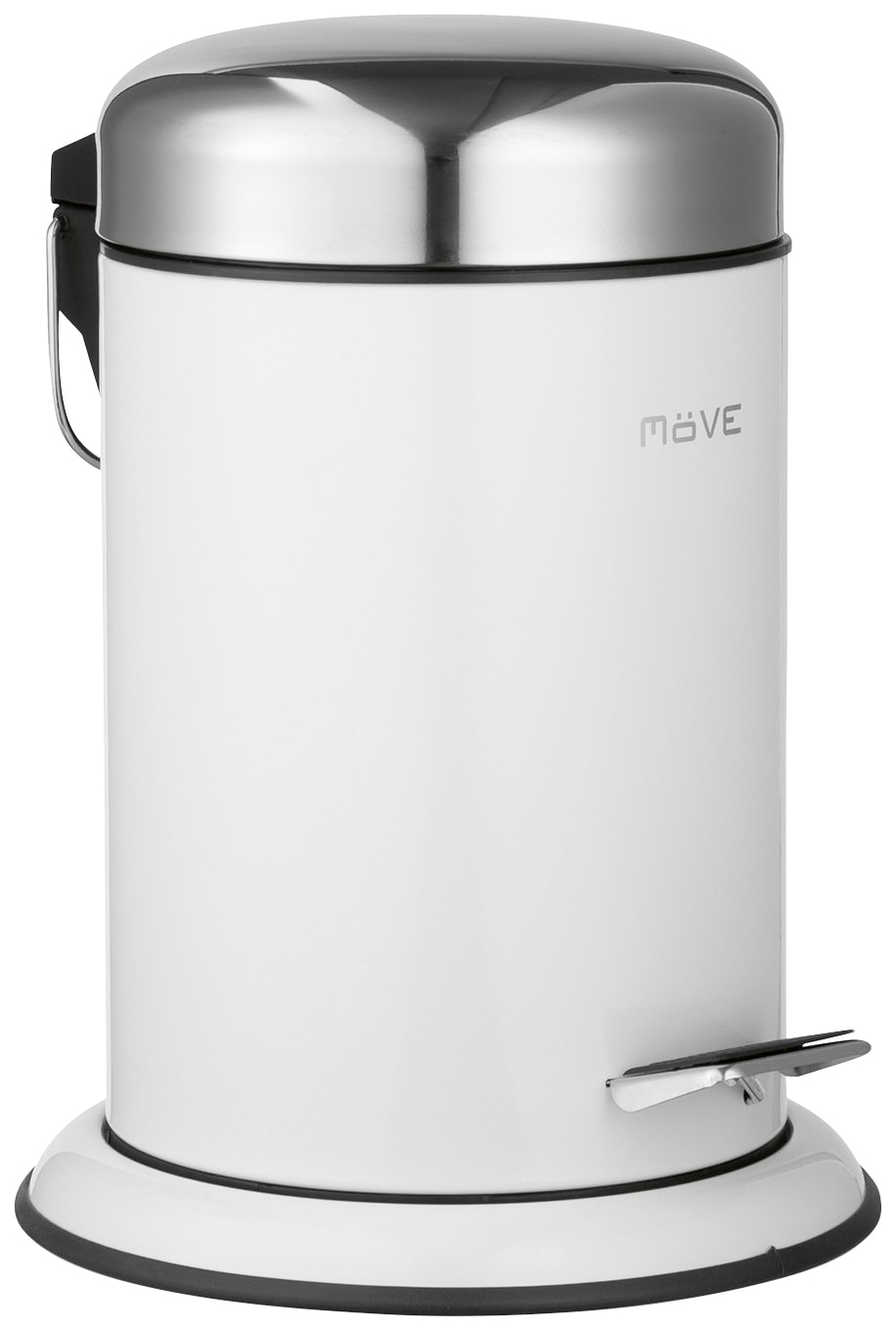 Kosmetikeimer MÖVE "Treteimer Push", weiß, B:22cm H:29,5cm T:22cm Ø:22cm, Edelstahl, Mülleimer, Kosmetikeimer, 3 Liter, weiß