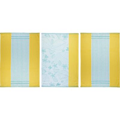 Geschirrtuch STUCO "Schmetterling", bunt (gelb, türkis, weiß), B:50cm L:70cm, 100% Baumwolle, Geschirrtücher Image