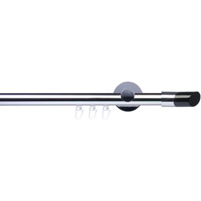 Gardinenstange LIEDECO "Innenlaufgarnitur 20 mm Piano Gibraltar" Gr. 4, grau (chromfarben), L:240cm Ø:2mm, Eisen, Gardinenstangen, Gardinenstange Komplett Image