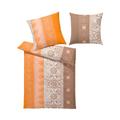 Bettwäsche HEINE HOME WITT-PBK-Bettwäsche-temporär Gr. B/L: 155 cm x 220 cm, 2 tlg., Renforcé, B/L: 80 cm x 80 cm, orange (terracotta, braun) Renforcé-Bettwäsche