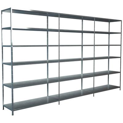 Steckregal SCHULTE REGALWELT "Stecksystem Grund- und 2x Anbauregale", silber (silberfarben), B:260cm H:230cm T:35cm, Sta