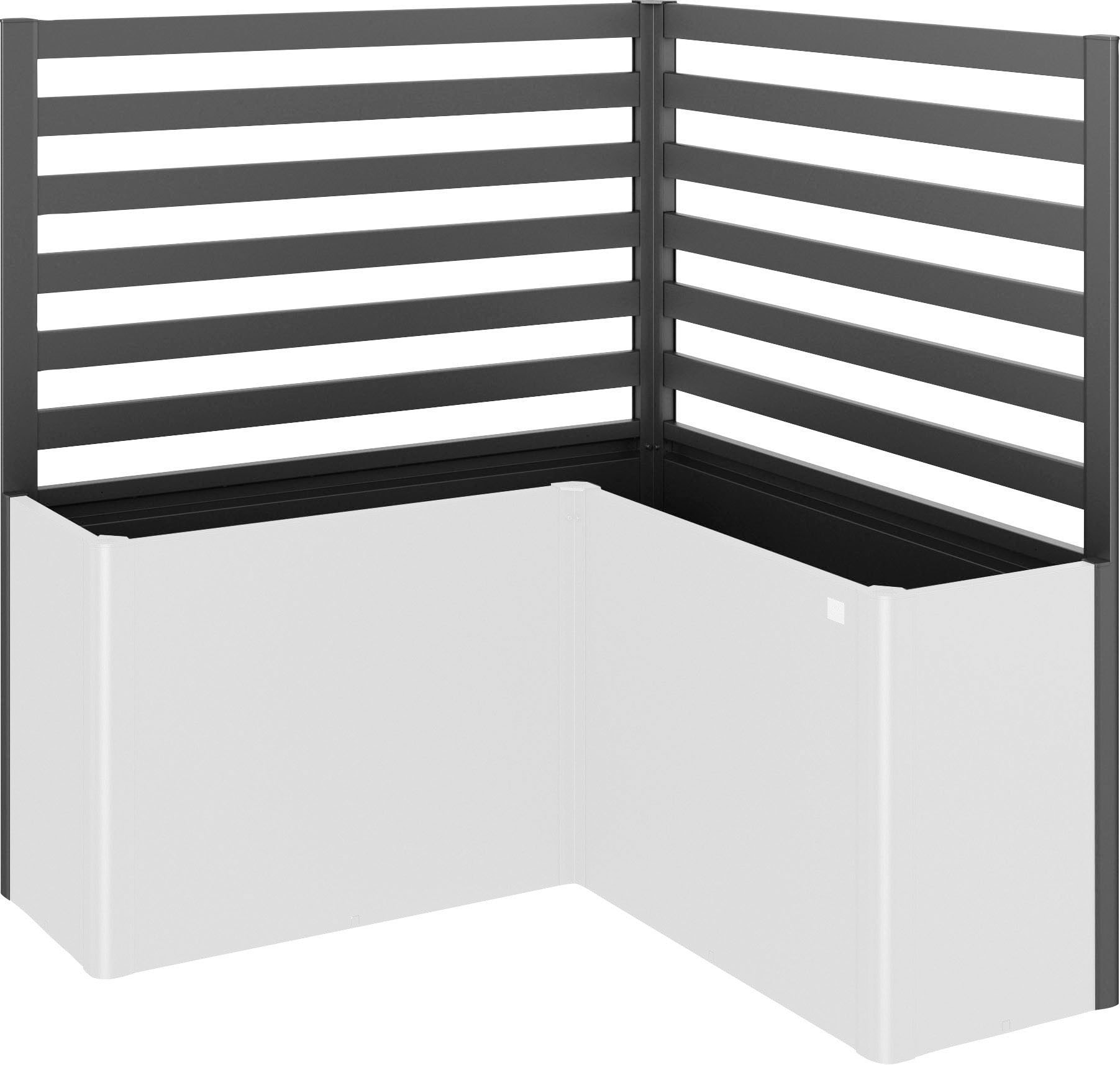 Rankgitter BIOHORT, grau (dunkelgrau, metallic), B:152cm H:91cm, Stahlblech, Rankhilfen, für biohort Hochbeet Belvedere L150 Image