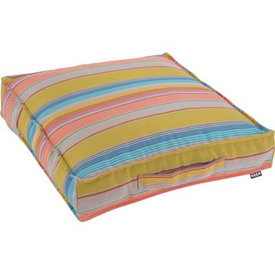 Sitzkissen H.O.C.K. "Yucatan", bunt (mais, salmon, gestreift), B:50cm H:10cm L:50cm, Kunstfaser, Dekokissen_Sitzkissen_Kissenhüllen, mit bunten Streifen Image