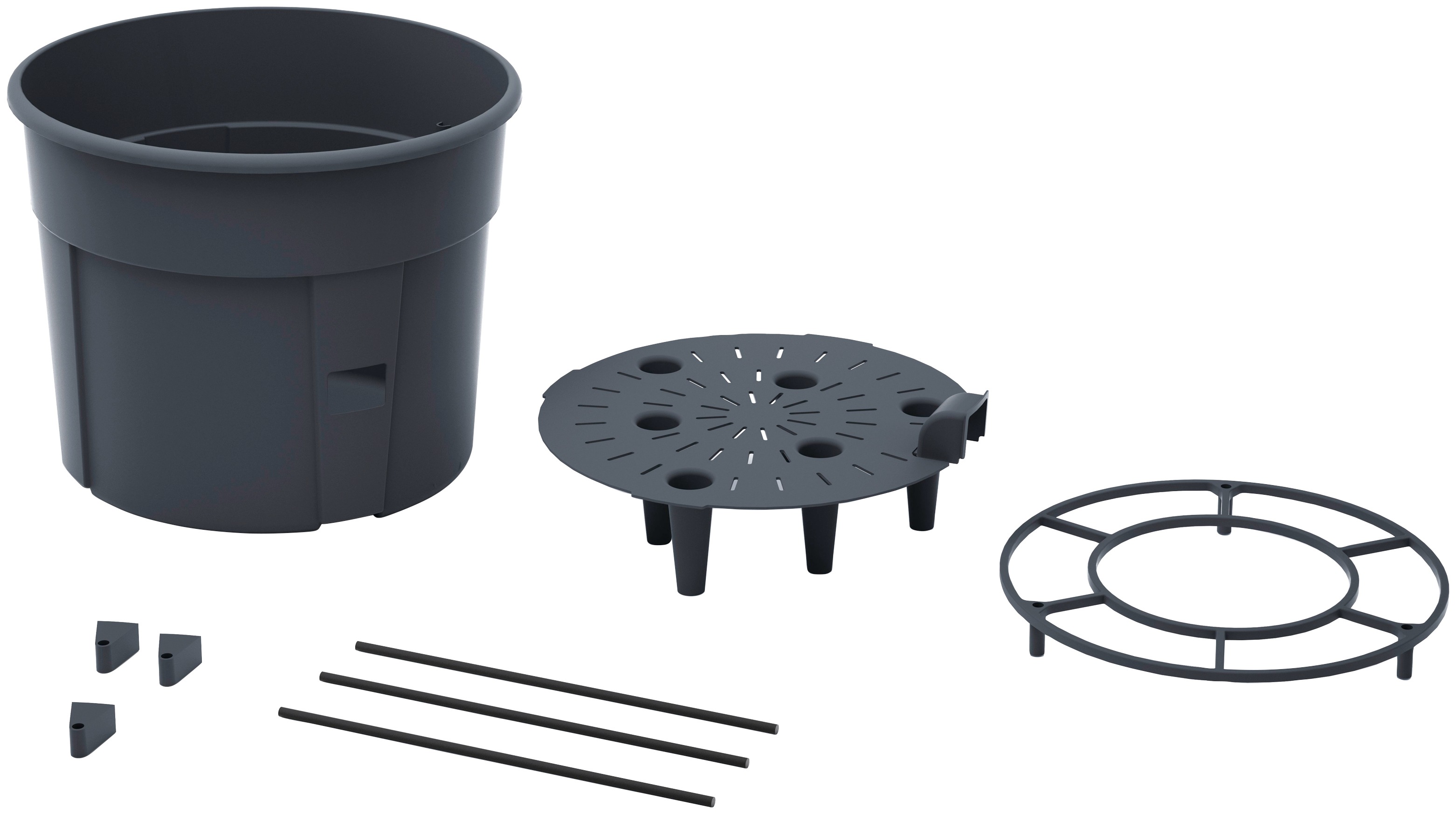 Anzuchttopf PROSPERPLAST "Tomato Growe", grau (anthrazit), H:31,6cm Ø:39,2cm, Kunststoff, Pflanzgefäße, ØxH: 39,2x31,6 cm, 21-teilig Image