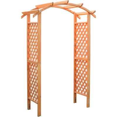 Rosenbogen PROMADINO "Pergola Diana", braun (honigbraun), B:132cm H:206cm T:70cm, Holz, Rankhilfen, BxTxH: 132x70x206 cm