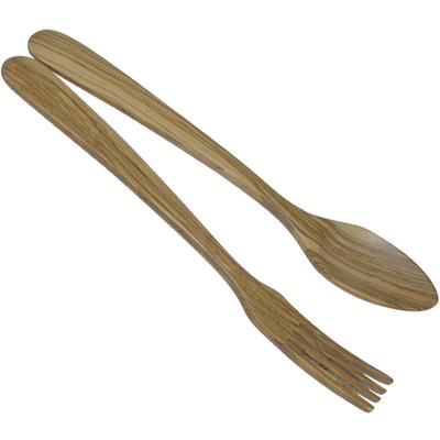 Salatbesteck BERARD FRANCE 1892 "Provencal", braun (holzfarben), Massivholz, Kochbesteck-Sets, Olivenholz, 35 cm