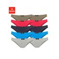 Slip H.I.S Gr. 34, 10 St., bunt (rot, rot, marine, blau, khaki, grau, meliert) Damen Unterhosen Klassische Slips