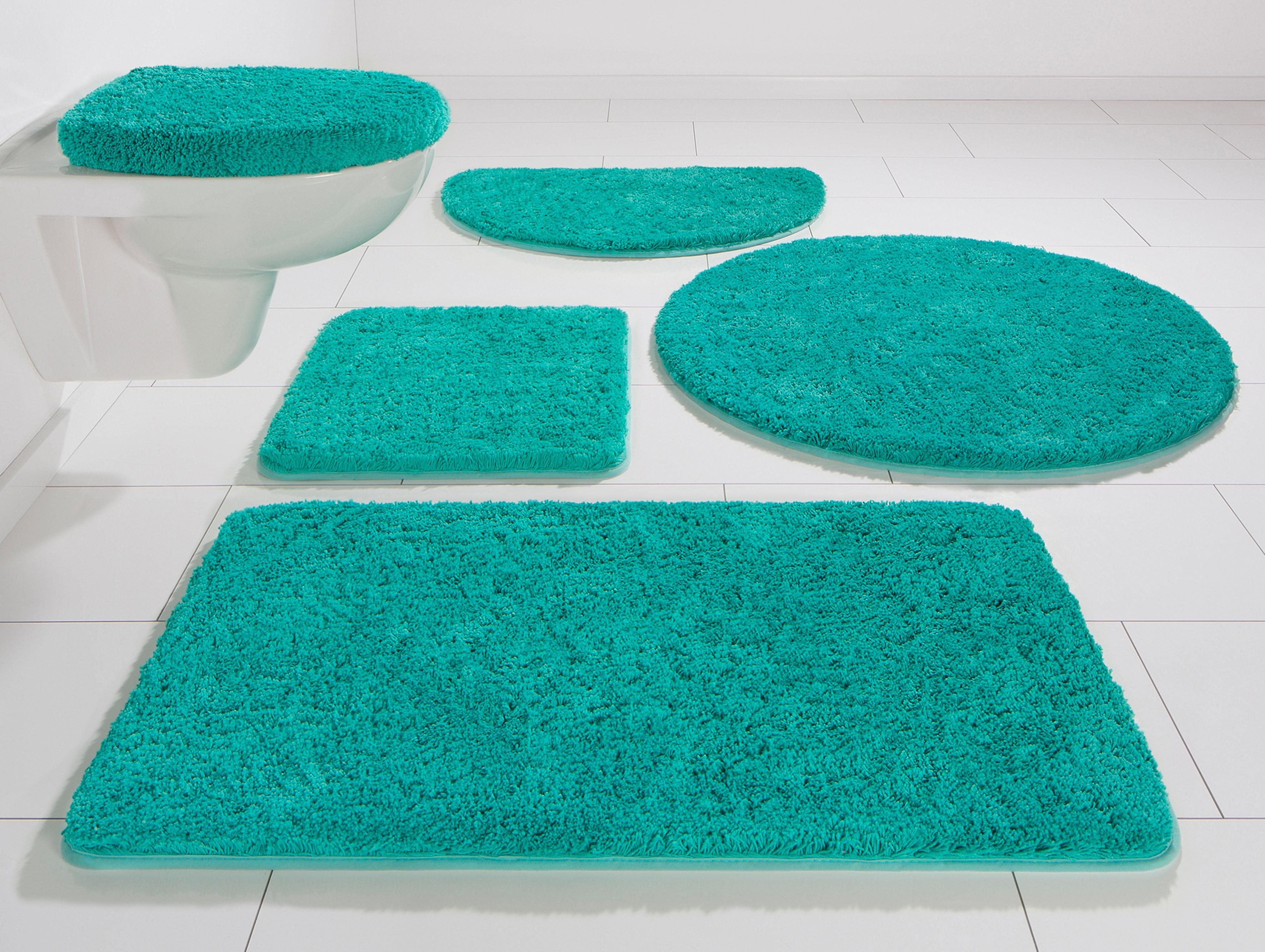 Badematte KINZLER "Chaozhou" Gr. 7, grün (smaragdgrün), H:20mm, Polyester, Badematten, Badematte, Badteppich, Uni Farben, weich, als rechteckig, rund & Set erhältlich