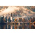 PAPERMOON Fototapete "Turm am See" Tapeten Gr. B/L: 4,00 m x 2,60 m, Bahnen: 8 St., bunt Fototapeten