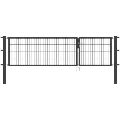 Zaundoppeltür ALBERTS "Flexo", grau (anthrazit), B:300cm H:80cm, Stahl, Tore, 300 cm Breite (100 + 200 cm), in versch. Höhen Image