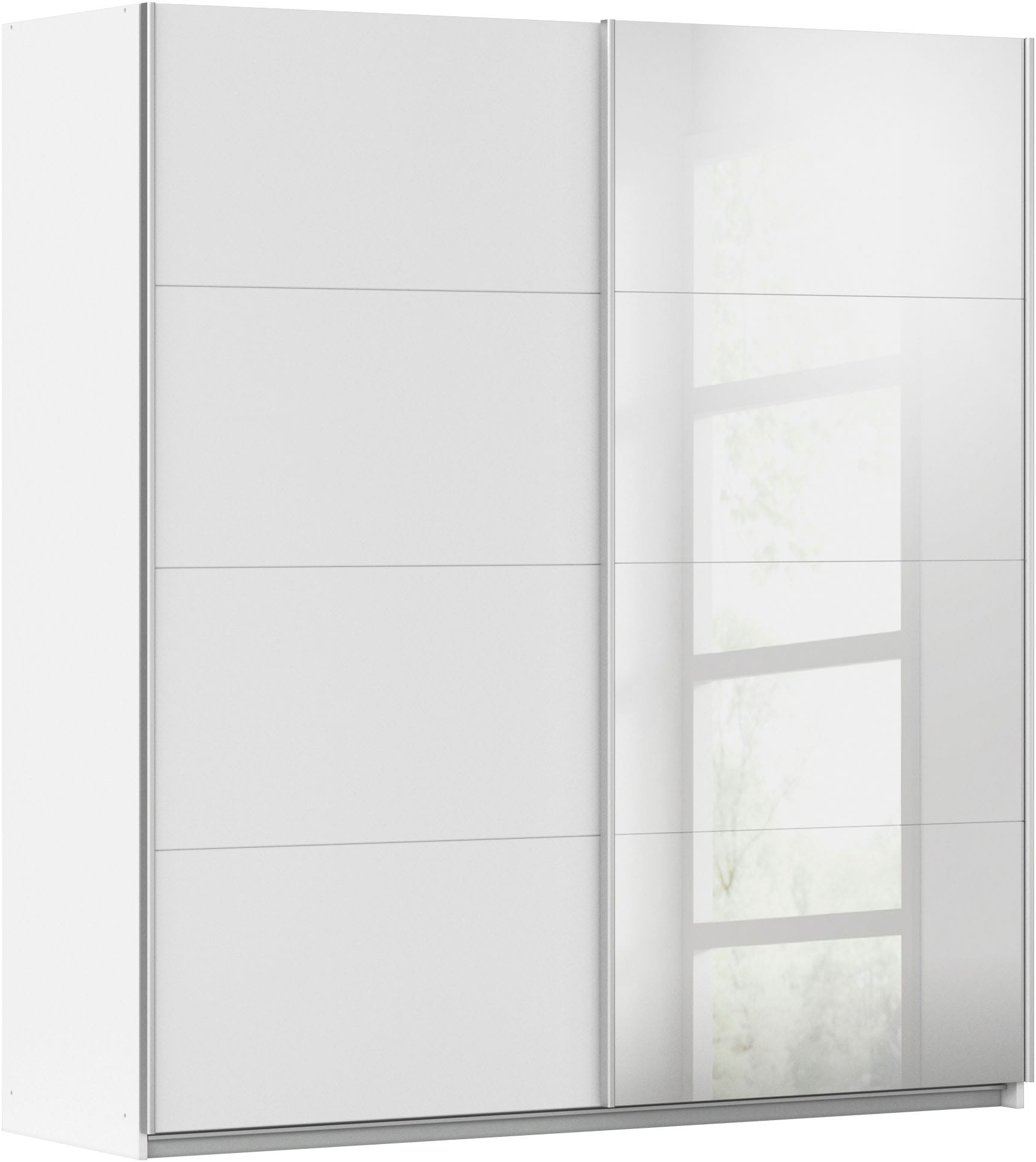 Schwebetürenschrank RAUCH "Subito Kleiderschrank Bestseller", weiß, B:181cm H:197cm T:61cm, Holzwerkstoff, Schränke, Schwebetürenschrank, Schlafzimmerschrank Schrank Garderobe mit 4 Spiegelelementen