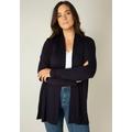 Strickjacke BASE LEVEL CURVY Gr. 44, blau (navy dark blue) Damen Strickjacken lange