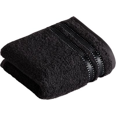 Gästehandtuch VOSSEN "Cult de Luxe", schwarz, B:30cm L:50cm, Walkfrottee, Obermaterial: 100% Baumwolle, Handtücher (Packung), im Set, mit Glanzbordüre Image