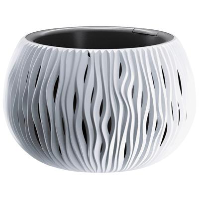 Pflanzkübel PROSPERPLAST "Sandy Bowl", weiß, H:19cm Ø:29cm, Kunststoff, Pflanzgefäße, ØxH: 29x19 cm
