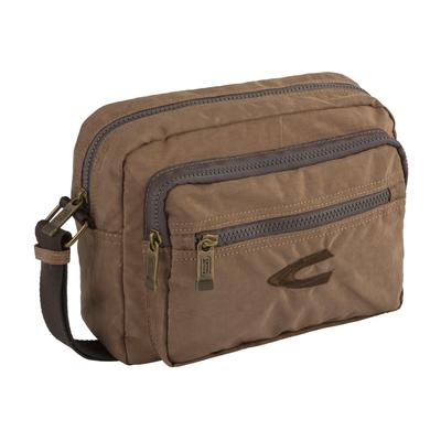 Umhängetasche CAMEL ACTIVE "Journey", Damen, Gr. B/H/T: 23cm x 19cm x 12cm, beige, Polyester, aufgeraut, clean, unifarben, bestickt, Taschen, aus leichtem robusten Nylon, funktional perfekt für alle Lebenslagen Image