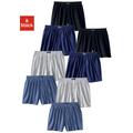 Weiter Boxer LE JOGGER Gr. 3, 8 St., blau (schwarz, marine, grau, meliert, blau, meliert) Herren Unterhosen Boxershorts