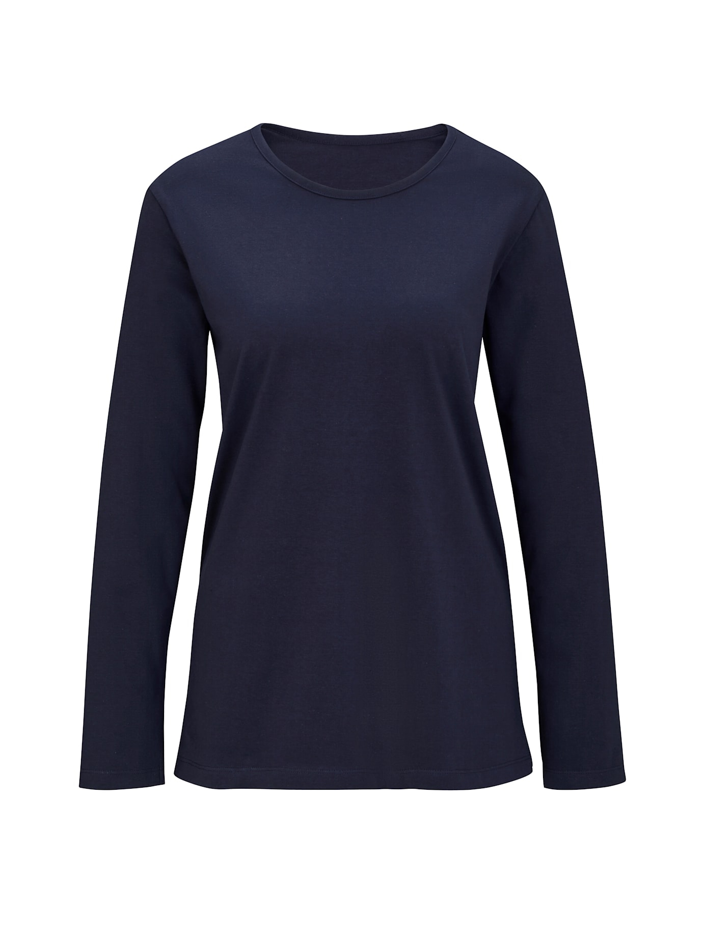 Pyjamaoberteil "Schlafanzug-Shirt", Damen, Gr. 44/46, blau (nachtblau), 100% Baumwolle, unifarben, Shirts Image