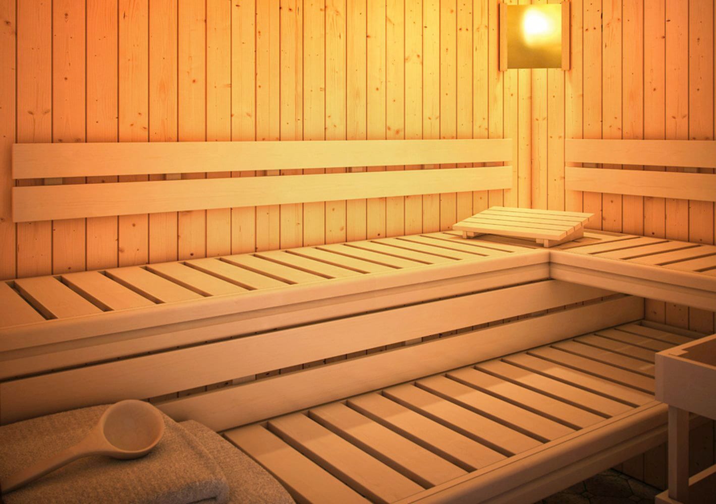 Sauna-Rückenlehne KARIBU "Premium Set 1", beige (natur), B:224cm H:20cm, Holzwerkstoff, Rückenlehnen, inkl. Bankblende Image