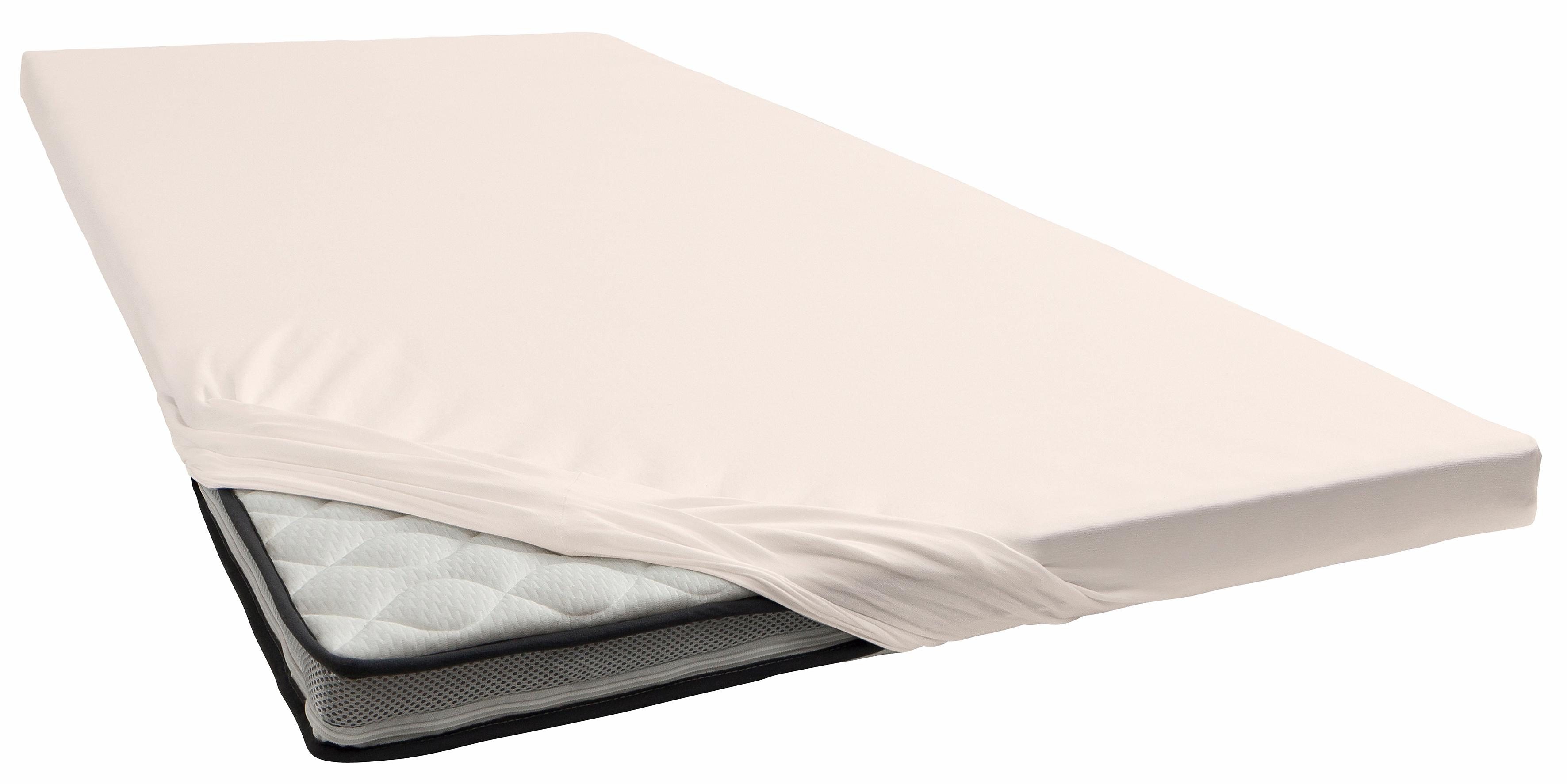 Spannbettlaken BELLANA "Jersey-Elasthan deluxe in Gr. 90x200, 140x200 oder 180x200, für Topper", beige (creme), 1 Stk., Jersey-Elasthan, 180x200 180x210 180x220 190x200 190x210 190x220 200x200 200x210 200x220 10, Jersey-Elasthan, Obermaterial: 95%...