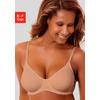 T-Shirt-BH LASCANA "perfect basic", Damen, Gr. 90, Cup D, braun (caramel), Microtouch, Obermaterial: 82% Polyamid (TACTEL), 18% Elasthan (LYCRA), Basic, BHs, mit Bügel, ohne Schale, Basic Dessous
