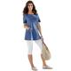 Longshirt CLASSIC BASICS "Longshirt" Gr. 40, blau (rauchblau) Damen Shirts Jersey Bestseller