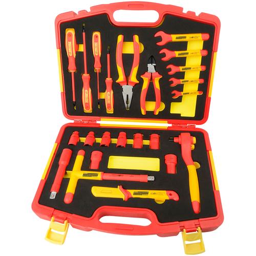 BRÜDER MANNESMANN WERKZEUGE Werkzeugset Werkzeugsets Werkzeugsatz gelb (gelb, rot) Werkzeug