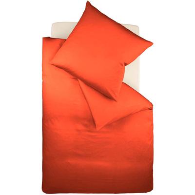 Bettwäsche FLEURESSE "Colours in 135x200, 155x220 oder 200x200 cm", rot (chili), B/L: 200cm x 220cm, 2 St., Mako-Satin, 