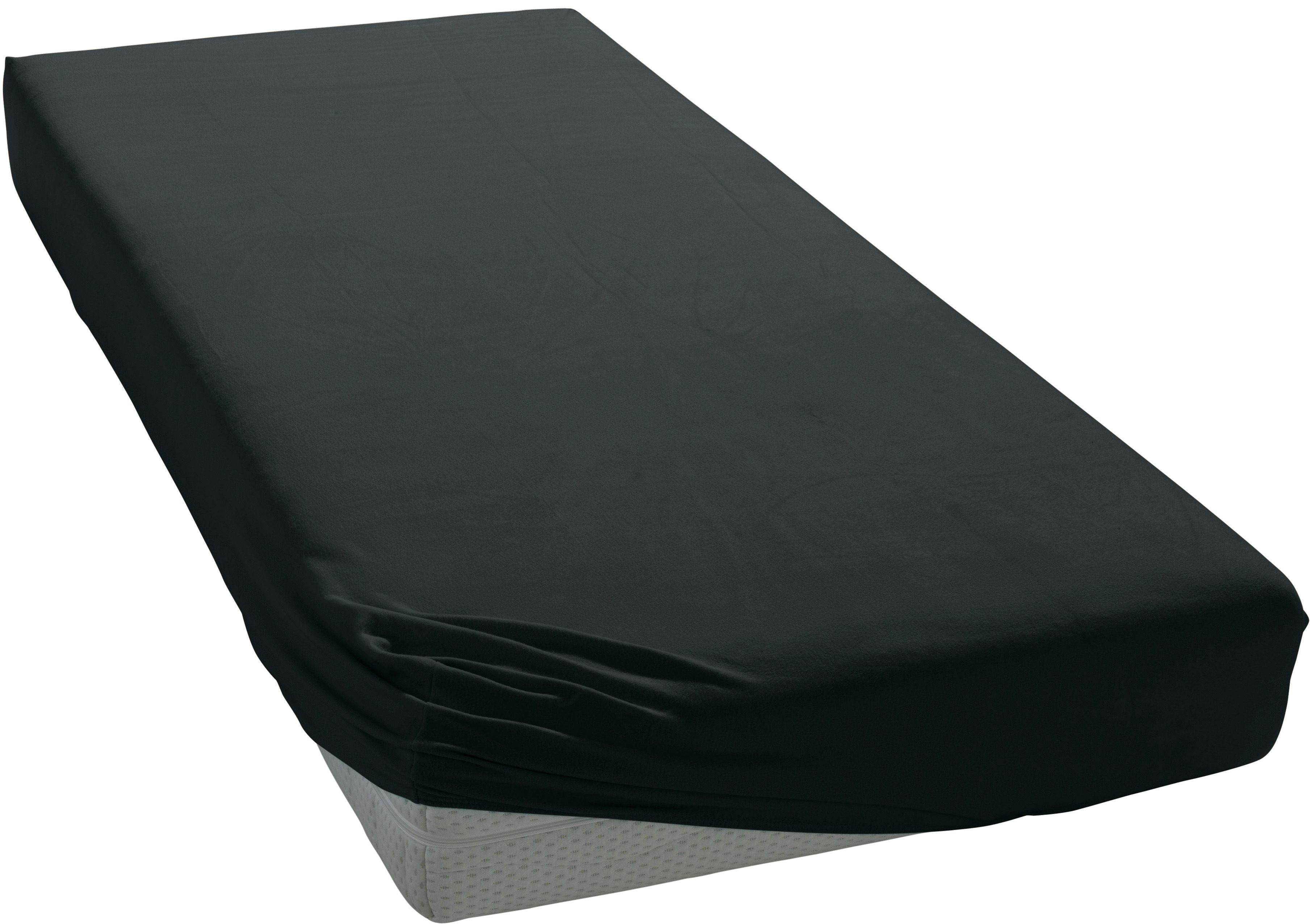 Spannbettlaken CINDERELLA "Weekend", schwarz, B:80cm L:200cm, Renforcé, Obermaterial: 100% Baumwolle, Bettlaken, OEKO-TEX-zertifiziert Image