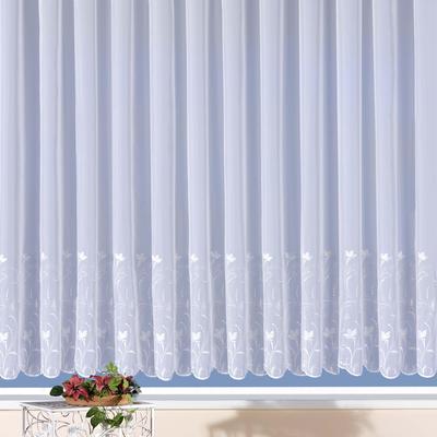 Gardine WECKBRODT "Turin" Gr. 16, weiß, B:300cm H:220cm, Voile, Obermaterial: 100% Polyester, Gardinen, echte Stickerei, Voile, halbtransparent, Bordüre, Kante, Store Image