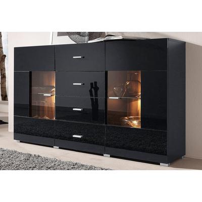Sideboard HÖLTKEMEYER "Happy", schwarz (schwarz, nussbaumfarben), Sideboards, Breite 150 cm Image
