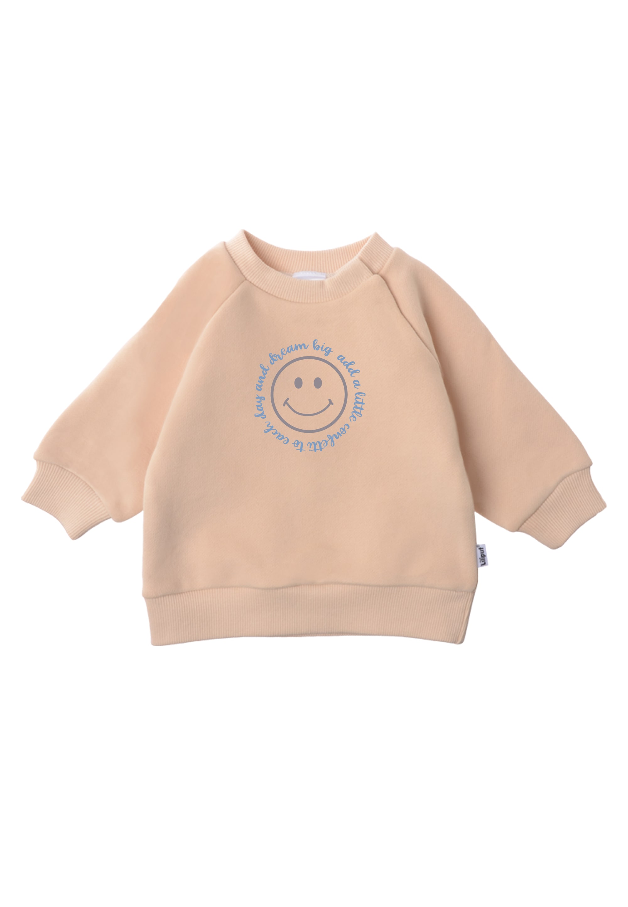 Sweatshirt LILIPUT "Smiley", Mädchen, Gr. 74/80, beige, 80% Baumwolle, 20% Polyester, bedruckt, normal, Rundhals, Sweatshirts Sweatshirt, mit witzigem Print