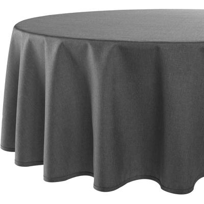 Tischdecke DELINDO LIFESTYLE "WIEN" Gr. 1, grau (anthrazit), Ø:160cm, Polyester, Tischdecken, Fleckabweisend, pflegeleicht, 180 g/m² Image