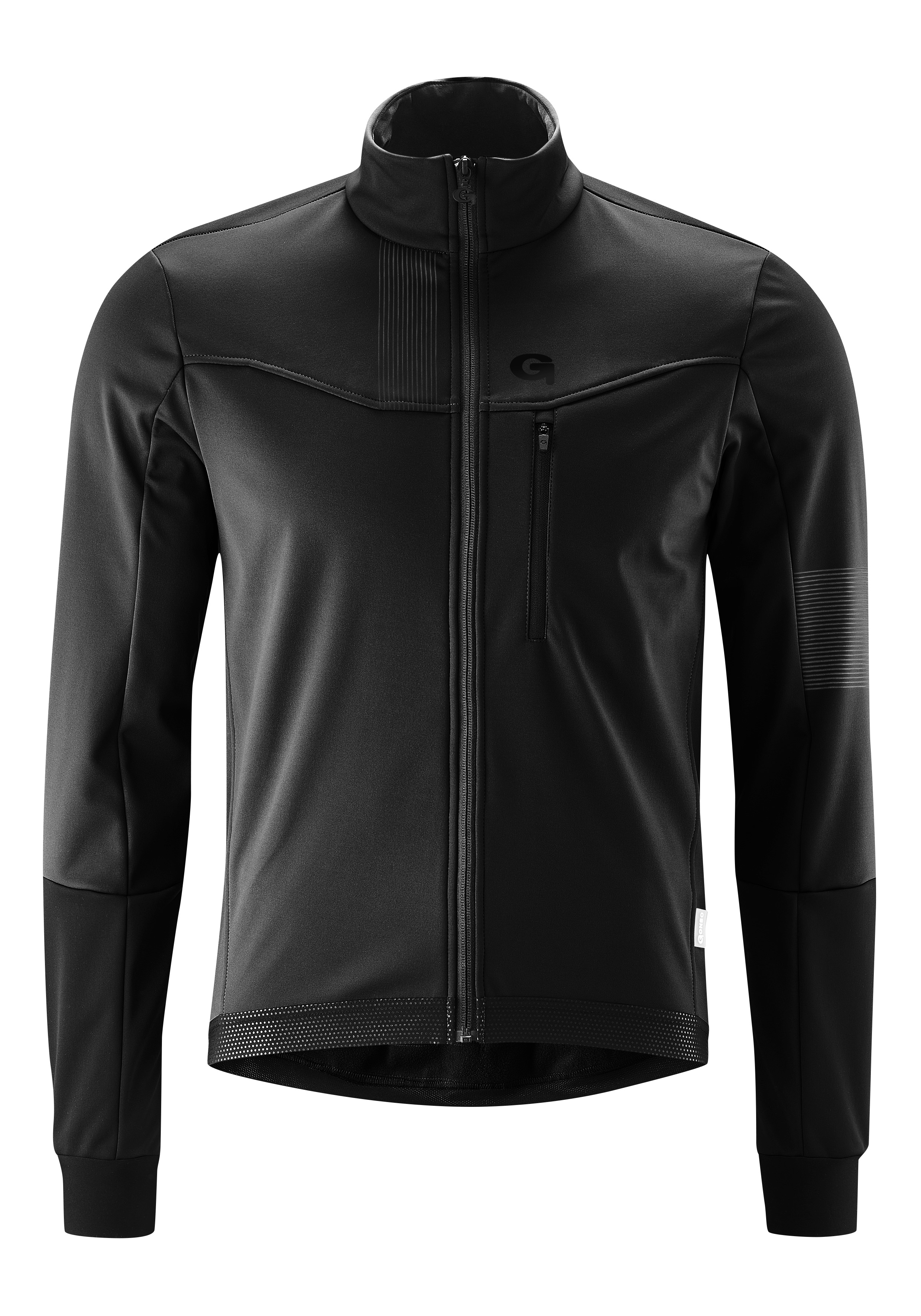 Fahrradjacke GONSO "Valaff", Herren, Gr. XL, schwarz, 100% Polyester, Jacken, Herren Softshell-Jacke, Windjacke atmungsaktiv und wasserabweisend Image