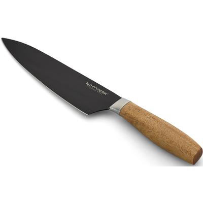 Kochmesser ECHTWERK "Clasic" Gr. Gesamtlänge 34,2 cm Klingenlänge 20,3 cm, schwarz Kochmesser aus hochwertigem Stahl, Akazienholzgriff, Black-Edition, 20 cm