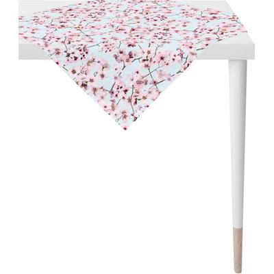Mitteldecke APELT "6450 SPRINGTIME, Frühjahrsdeko, Frühling" Gr. 1, bunt (rosa, hellblau, natur), B:88cm L:88cm, Polyester, Baumwolle, Tischdecken, Digitaldruck Image