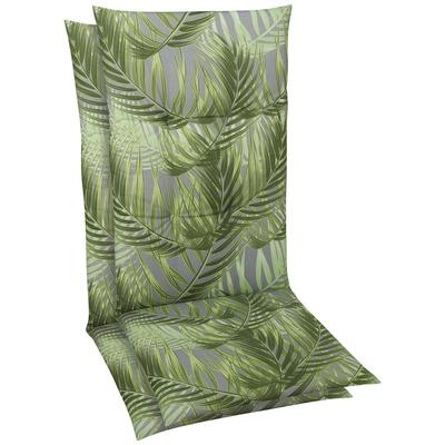 Hochlehnerauflage GO-DE, grün, B:118cm H:5cm T:48cm, Bezug: 65% Polyester, 35% Baumwolle, Polsterauflagen, Maße ca.: 48 cm x 5 cm x 118 cm