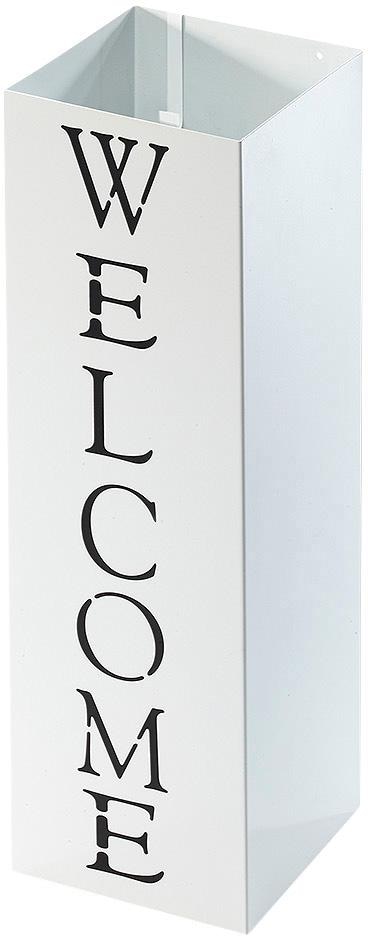 Schirmständer LOCKER, weiß, B:15cm H:48cm T:15cm, Metall, Regenschirmständer, Schirmständer