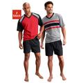 Shorty LE JOGGER Gr. 60/62 (XXL), schwarz (rot, schwarz, grau, schwarz) Herren Homewear-Sets Pyjamas