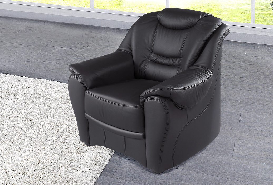 Sessel SIT & MORE "Bansin", schwarz, B:98cm H:94cm T:95cm, Luxus-Microfaser ALTARA NUBUCK (100% Polyester);SOFTLUX-Kunstleder;NaturLEDER (echtes Rindsleder)/Korpus SOFTLUX-Kunstleder, Sessel, Ledersessel Polstersessel