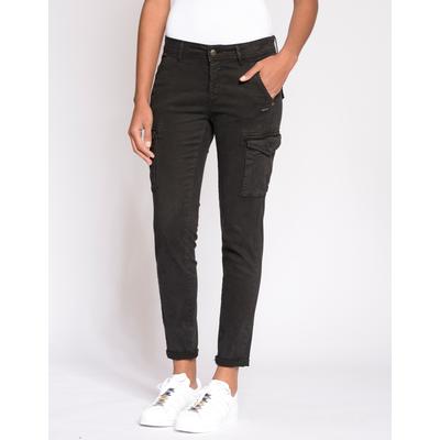 Cargohose GANG "94AMELIE", Damen, Gr. 31, N-Gr, schwarz, Web, Obermaterial: 64% Lyocell, 32% Baumwolle, 4% Elasthan, unifarben, modisch, skinny fit lang, Hosen, mit aufgesetzten Cargotaschen Image